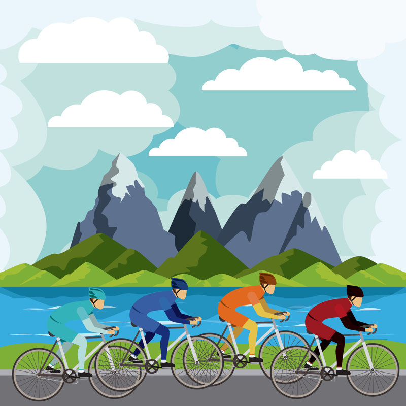 Perte cycliste - Impression, H 30 po x l 30 po