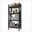 Rangement ouvert à 4 niveaux Bakers H 56,3 po x L 25,6 po de style maison de campagne | Acier Bois | Noir brun