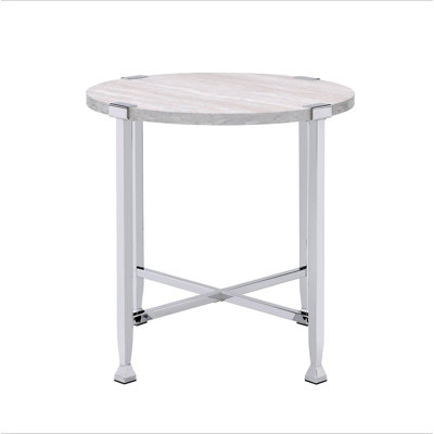 Table de bout ronde avec support en forme de X