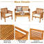Ensemble de conversation d'extérieur en bois 4 pièces avec coussin Roxbury
