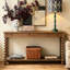 Table de console en bois massif et composite brun-430187402