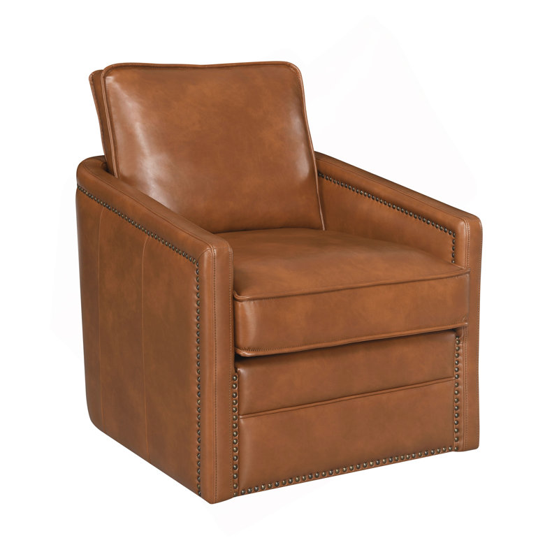 Chaise pivotante en cuir brun avec fauteuil coulissant Aire