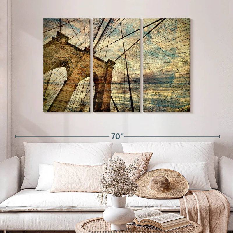 Lilie Stained Brooklyn Bridge, 32" H x 50" W