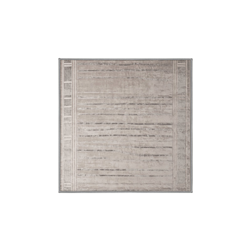 Tapis gris soyeux et moelleux, Carré 4 pi