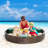 Outsunny Plastic Round Sandbox with Cover-92915176