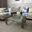 Table basse, table basse rectangulaire en verre, table basse transparente, tables d'appoint modernes pour le salon, meubles de salon-509519619
