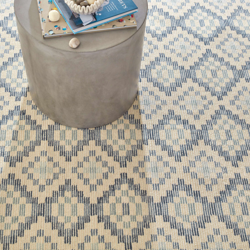 Diamond Cove Blue Hand Tufted Wool Rug, Rectangle 3' x 5'