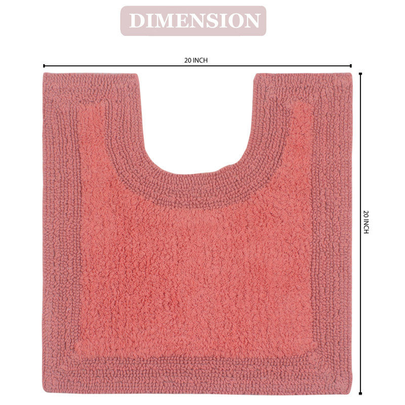 Tapis pour salle de bain contourné 100% coton 20 po x 20 po Bruss, Corail