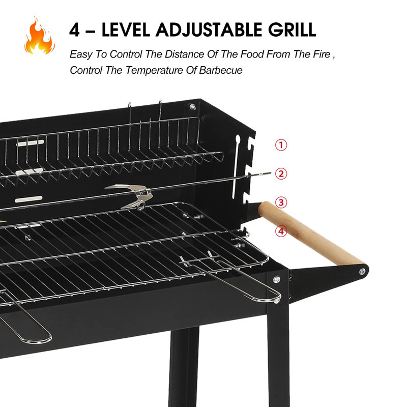 Dakota Fields Barrone 86.5cm W Charcoal Grill