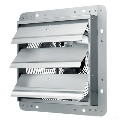 12'' Shutter Exhaust Fan, High-Speed 1000 CFM, Aluminum Wall Mount Attic Fan With AC-Motor, Ventilation And Cooling For Greenhouses, Garages, Sheds, Shops, FCC