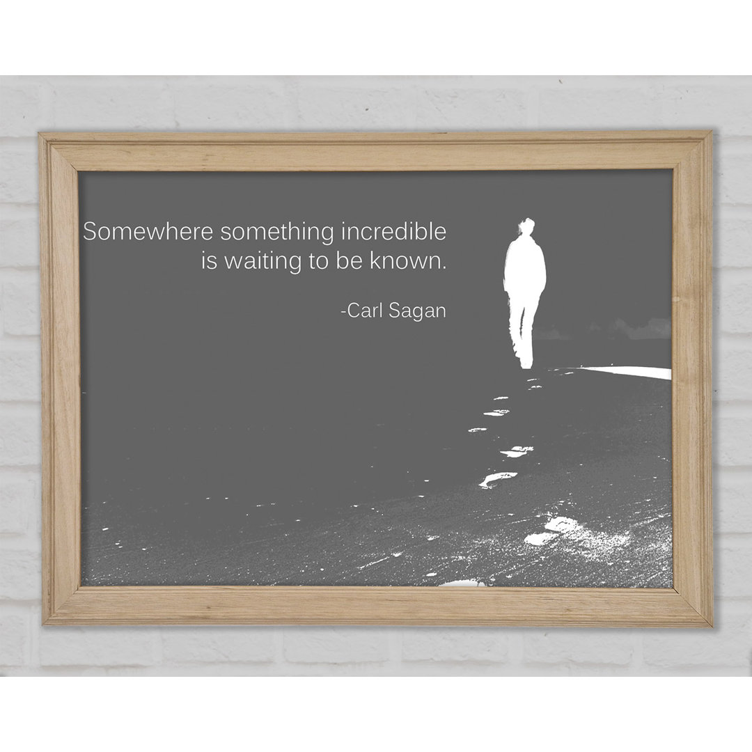 Carl Sagan Somewhere Something - Einzelbildrahmen Typografie