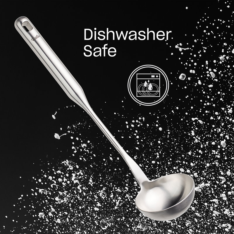 Fissler Essential Soup Ladle, 18/10 Stainless Steel Kitchen Utensil for Soups & Sauces, Ergonomic Handle, Dishwasher Safe
