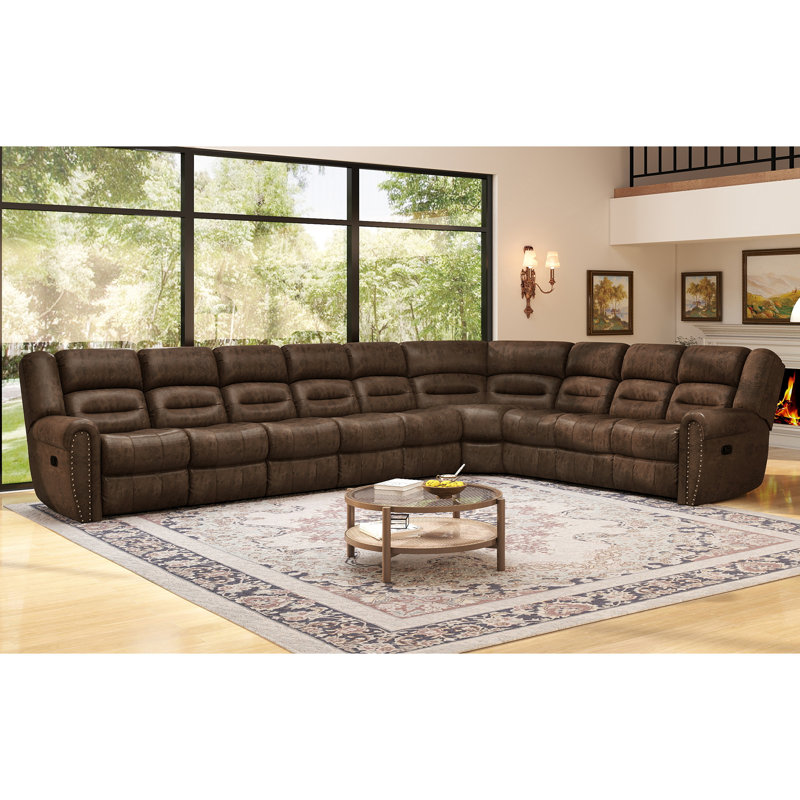 Canapé modulaire en cuir surdimensionné 97,2 po, Gray