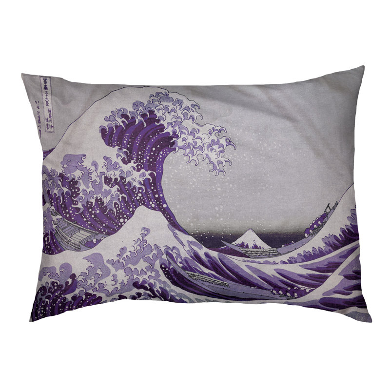Coussin Burkart la grande vague, L 32,5 po x l 42,5 po, Mauve / gris / brun foncé