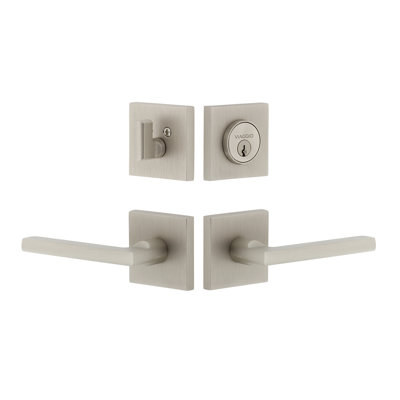 Quadrato Complete Milano Entry Lever Set with Single Cylinder Deadbolt