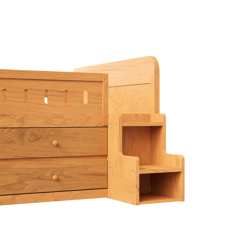 Bed With Led Light And 4 Drawers, Wood