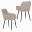 Ensemble de chaises de salle à manger beige 2 pièces, chaises de cuisine rembourrées modernes avec dossier et siège large, convenant aux petits espaces, chaises rembourrées confortables pour le salon
