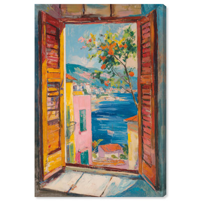The Window View Canvas Print Coastal Wall Decor by Art Remedy, Gallery Wrapped, 16 x 24