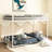 White Twin Over Metal Bunk Bed, Frame, Features, No Box Spring, Fits Mattresses Of Correct Dimensions Bed Support, Stable , Reinforced Guardrails, Fast Installation