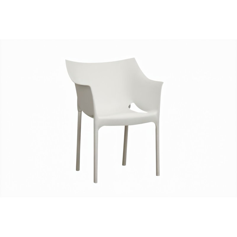 Chaise parsons capitonnée et capitonnée en blanc, Brun foncé