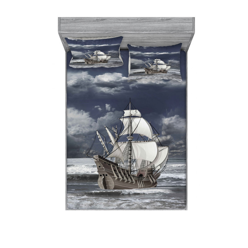 Ensemble de draps Cloudy Sky, Ensemble de draps pour lit double avec un drap-hou