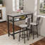 Ensemble de table de bar 3 pièces avec 2 tabourets de bar-1999437088