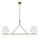 Hinesville 2-Light White Fabric Shade Dimmable Linear Chandelier Pendant Light Fixture