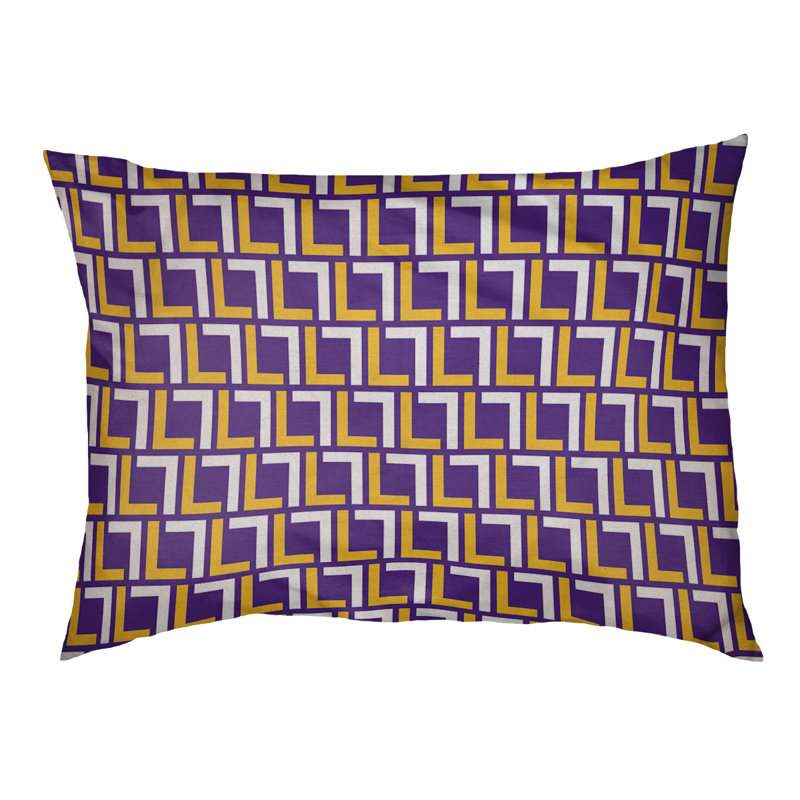 Coussin pour chien Brossard, Grand (l 30 po x P 40 po x H 5 po), Mauve / doré / blanc