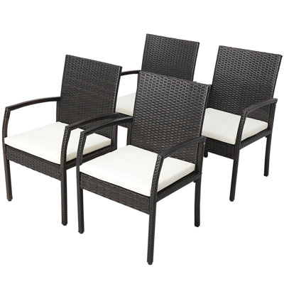 Outdoor Dining Armchair with Cushions