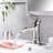 Modern Waterfall Bathroom Faucet, Brushed Nickel, Materials, 5.5'' Reach, 11.13 Lb Nickel Faucet With Waterfall, Pop Up Drain, Finish, 1.75 Gpm