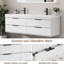 Base de meuble-lavabo mural moderne 60 po avec lavabo double 60 po, armoire flottante peinte, tiroirs à fermeture en douceur-110974070