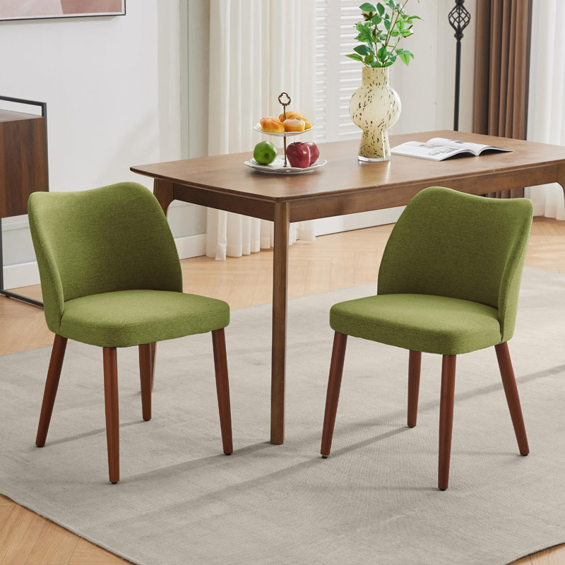 Polyester Upholstered Side Chair, 4, Green