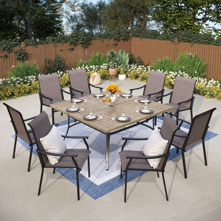 Sutiya 8 - Person Metal Patio Dining Set with Square Table
