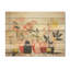 Boho bleu et jaune - poterie bohème sur bois-132488956