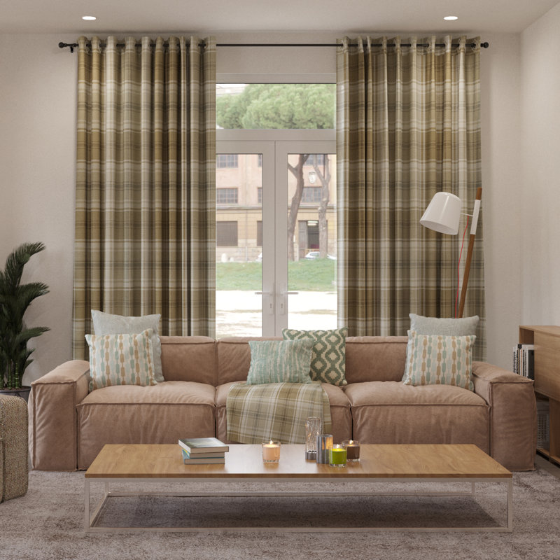 Choate Blackout Curtain Pair, 167 W x 228 D cm, Natural Grey