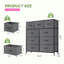 Commode en tissu à 9 tiroirs avec plateau en bois et commode l 39,37 po Charvi-265494738