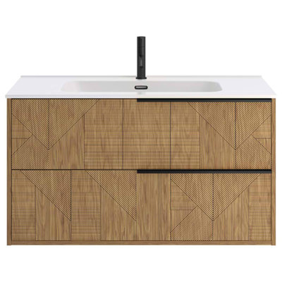 Kora 39.76" Wall Mounted Single Bathroom Vanity with Top