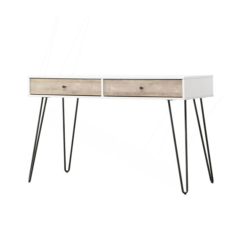 Bureau d'ordinateur en chêne taupe