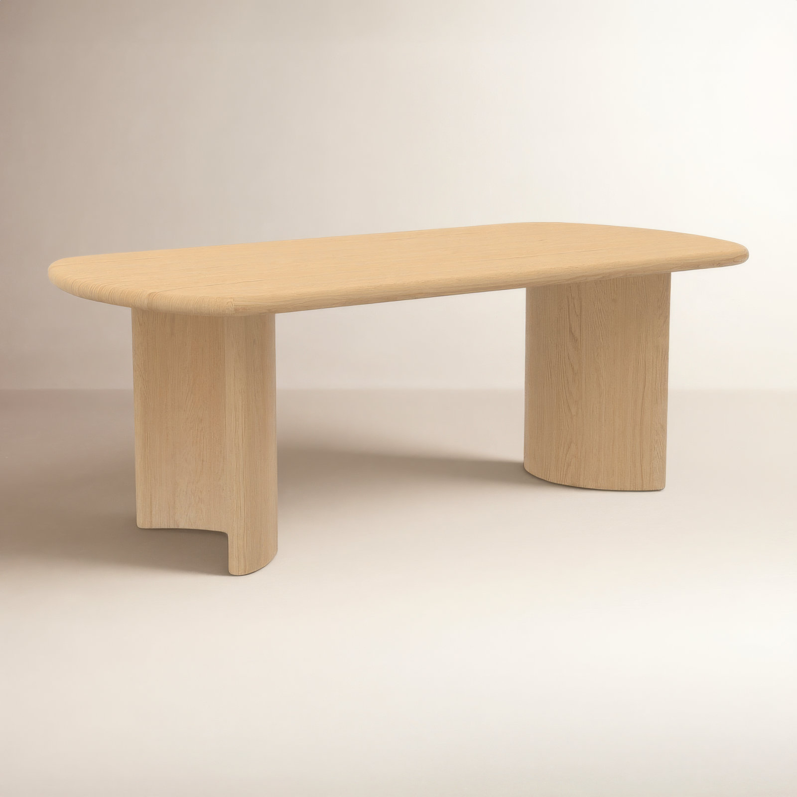 Circa 84" Curved Leg Dining Table, Natural