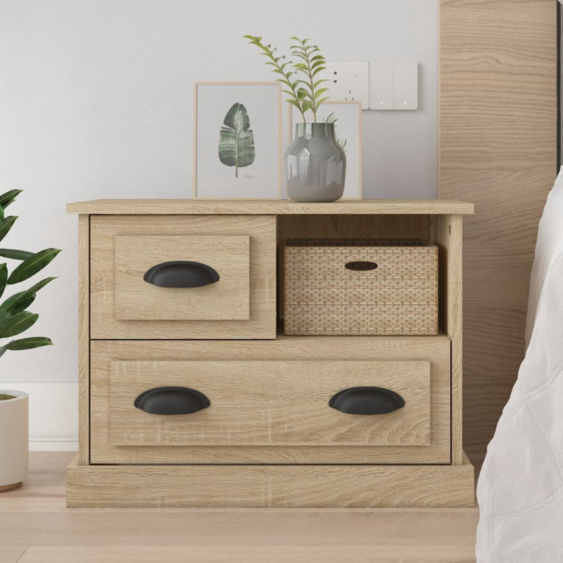 Ehrentraud 60cm W Bedside Table, Sonoma oak