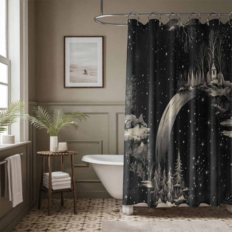 Yonce Abstract Shower Curtain, 74"H x 71"W