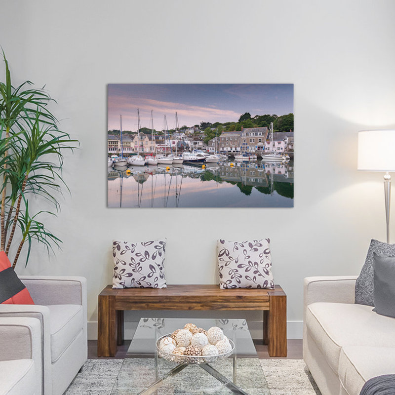 Padstow portuaire, reproduction de photo sur toile tendue, H 8 po x l 12 po x P 0,75 po, Toile tendue, Pas de tapis