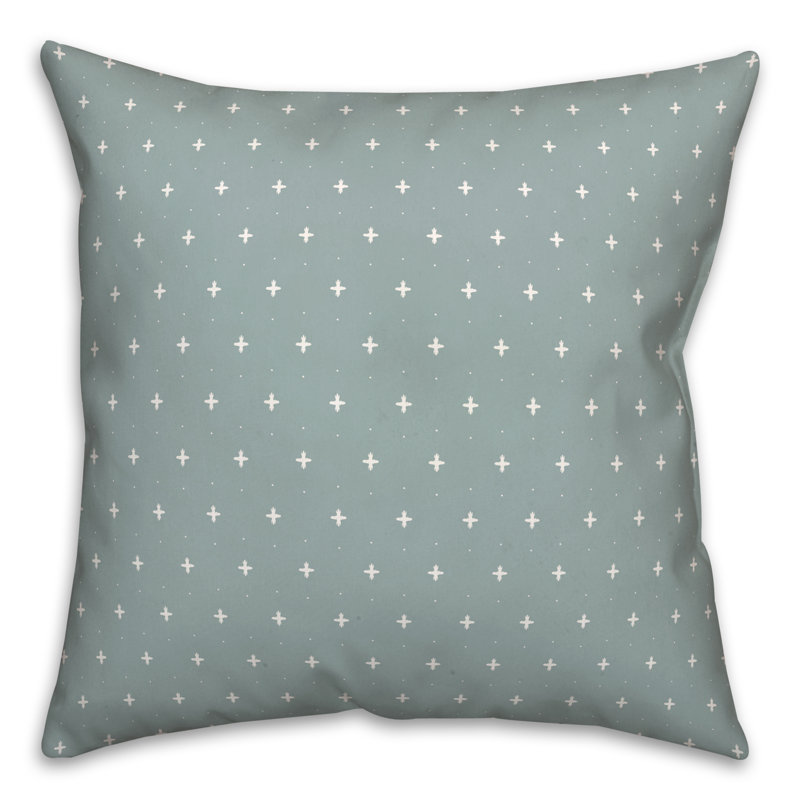 Polka Dots Reversible Throw Pillow, White/Blue