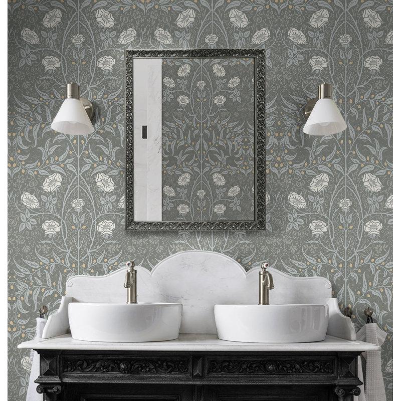 Peel & Stick Floral Roll, Alloy Gray