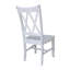Chaise d'appoint à dossier croisé en bois massif blanc craie antique