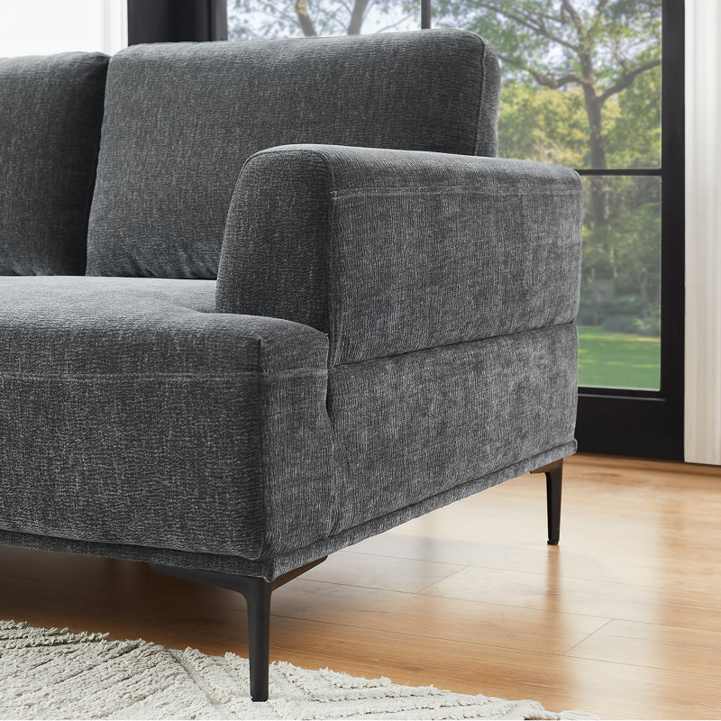 Dinardi Upholstered Sofa, Gray, 3, 96"W