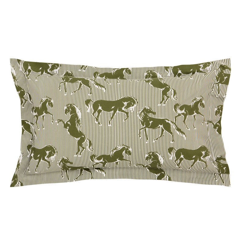 Horse Stripe Cotton Duvet Cover Set, Single Duvet Cover + 1 Pillowcase