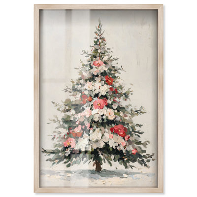 Décoration de Noël festive «I Shadowbox» par Art Remedy, cadre blond, 17 x 25