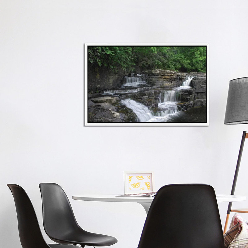 Dismal Falls, Jefferson National Forest, Virginia 1 Piece Wall Art on Canvas, 101.6 cm H x 66.04 cm W, White Framed
