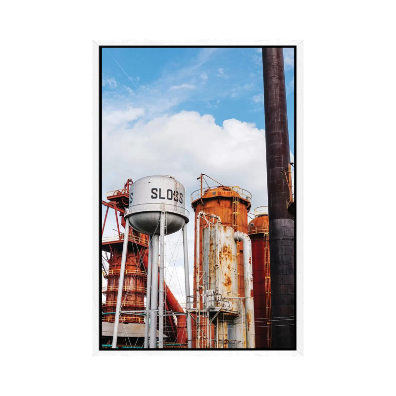 Sloss Furnaces by Bethany Young - Print on Canvas, White Framed, 66.04cm H x 45.72cm W x 3.81cm D